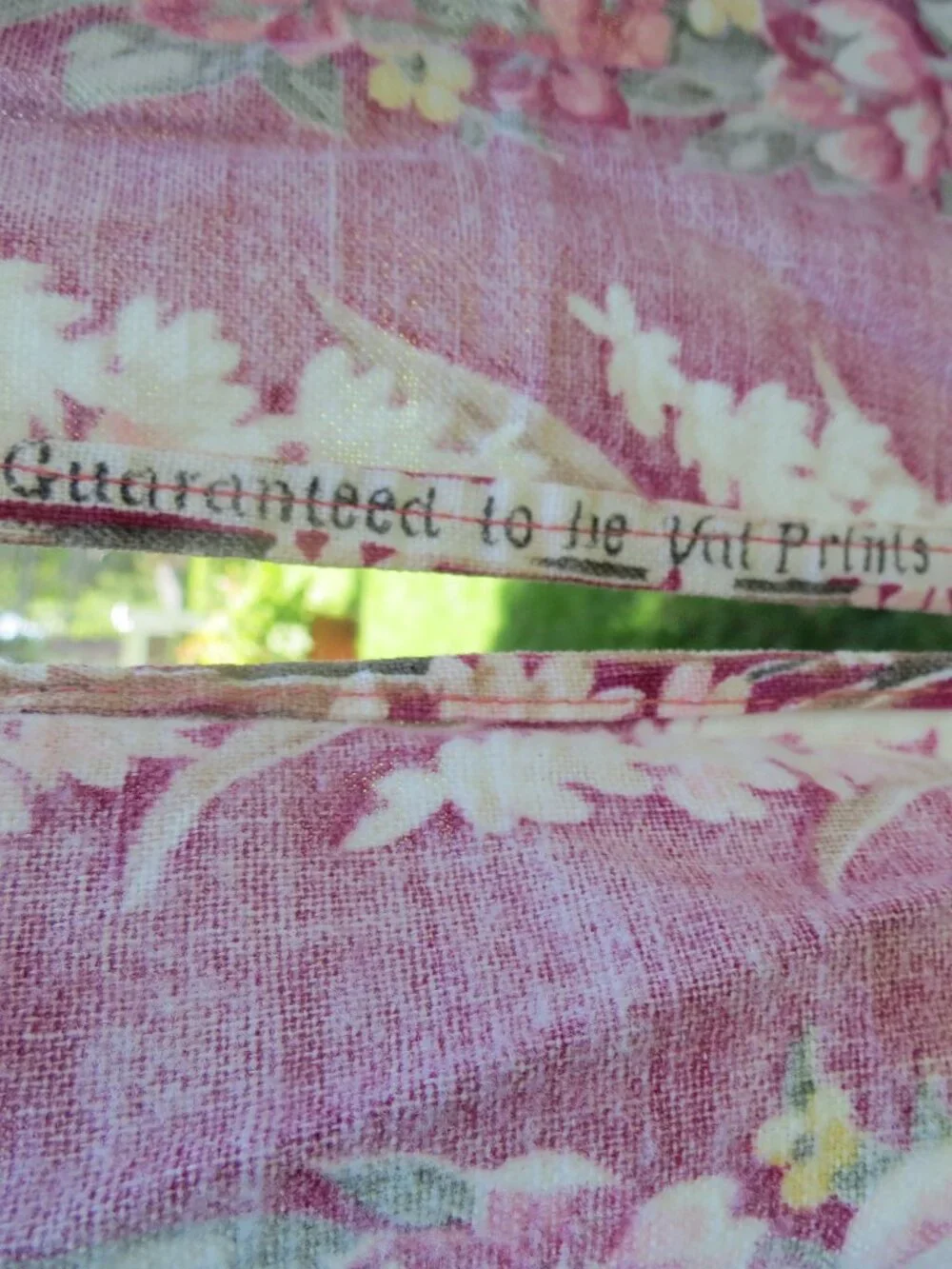 VINTAGE (4) PANEL CURTAINS Roses Fern STRIPES Vat Print Fabric Midcentury 87
